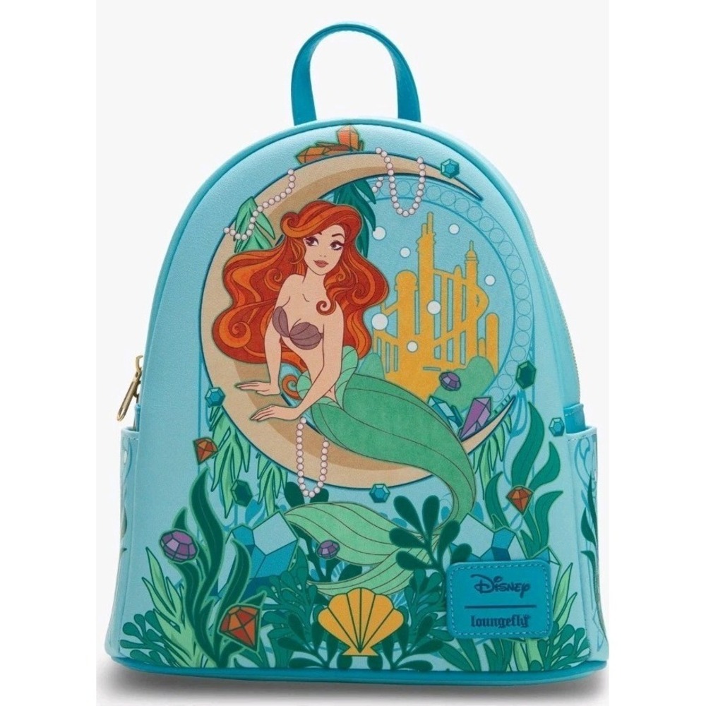 NEW Loungefly Disney The Little Mermaid Celestial Moon Blue Ocean Mini Backpack